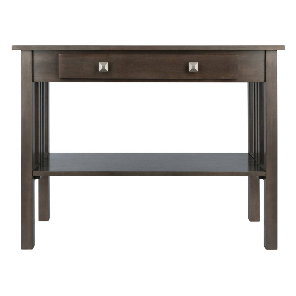 40x22 Oyster Gray and Silver Solid Console Table C8018