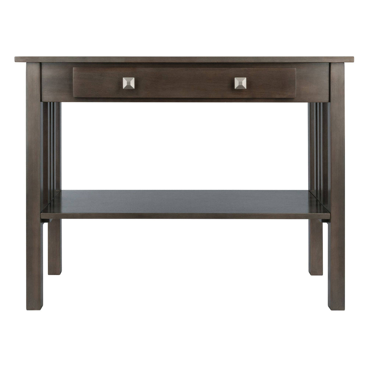 40x22 Oyster Gray and Silver Solid Console Table C8018