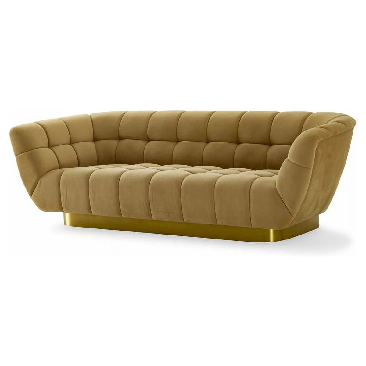 Mustard Yellow Gold Fabric Stainless Steel Sofa Z237726