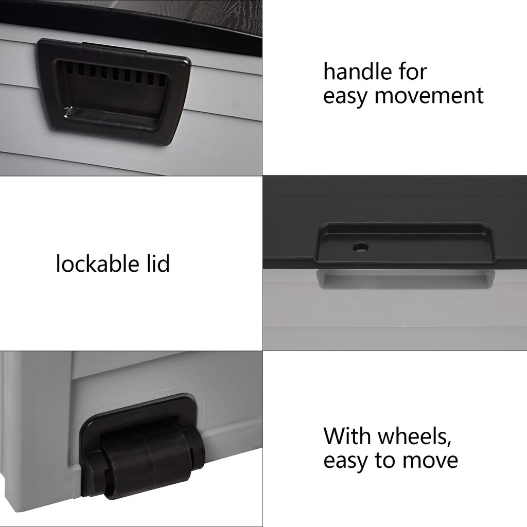 75 Gallon Black Resin Deck Box on Wheels W887509