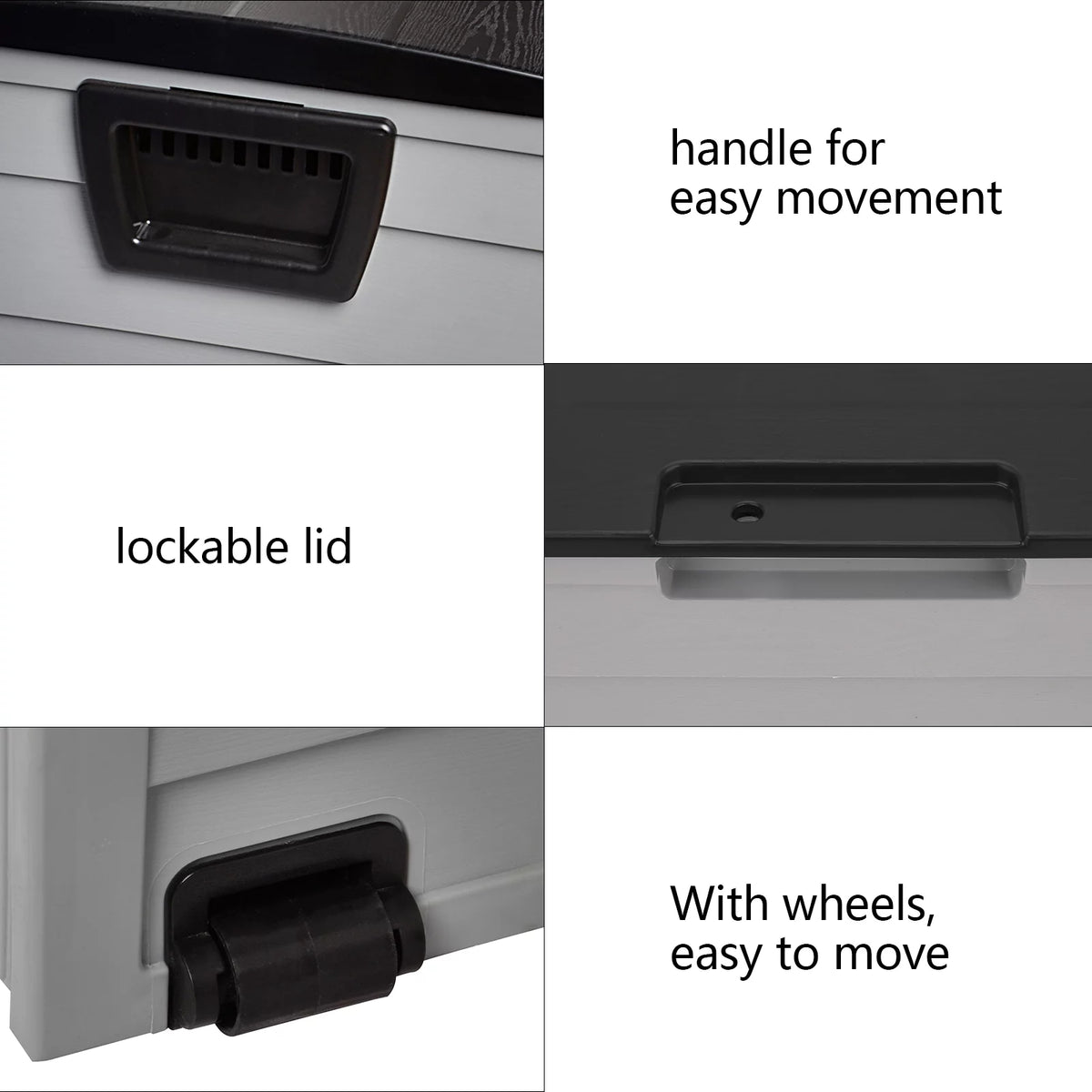 75 Gallon Black Resin Deck Box on Wheels W887509