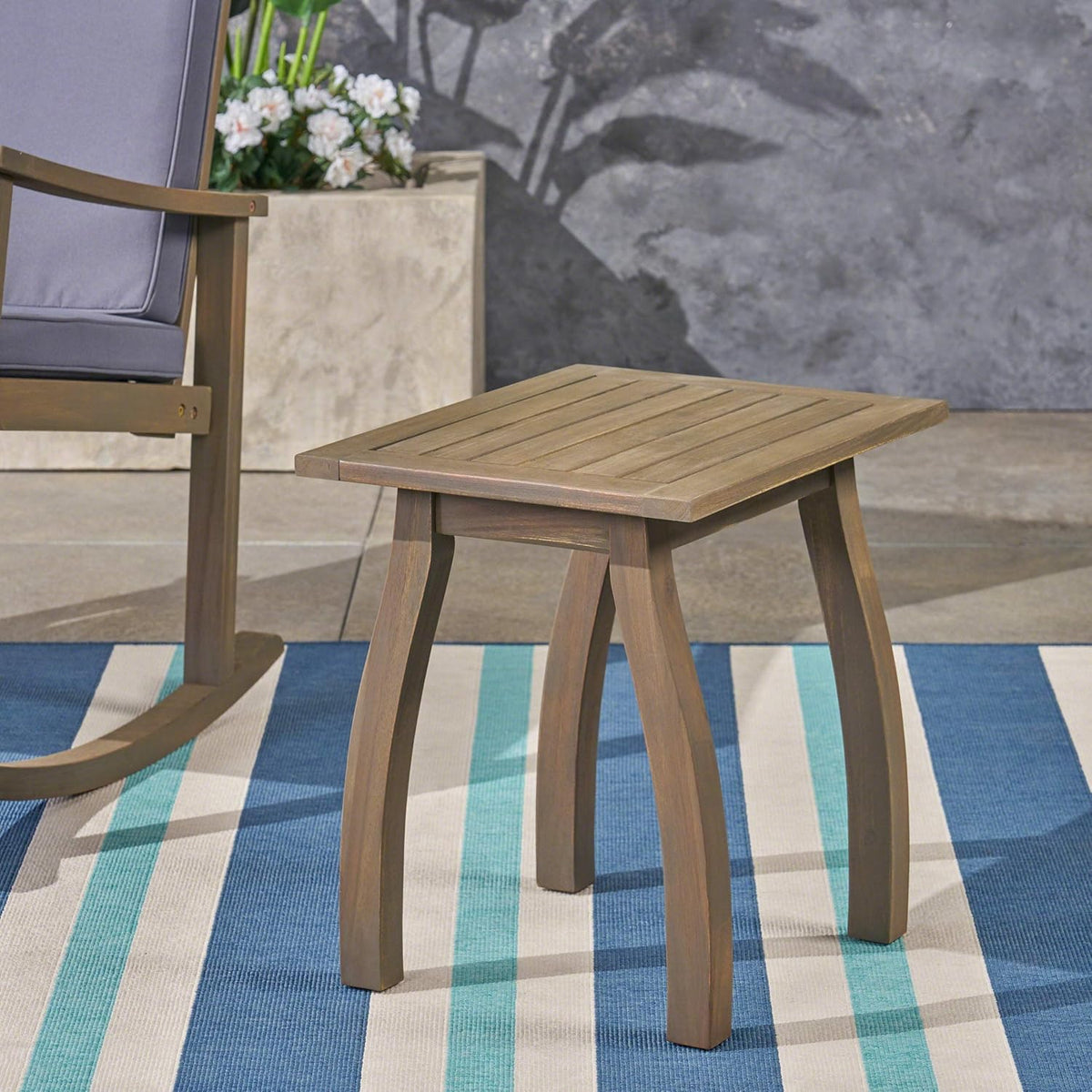 Gray Acacia Wood Accent Table A132062