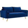 Navy Performance Velvet Sofa I659