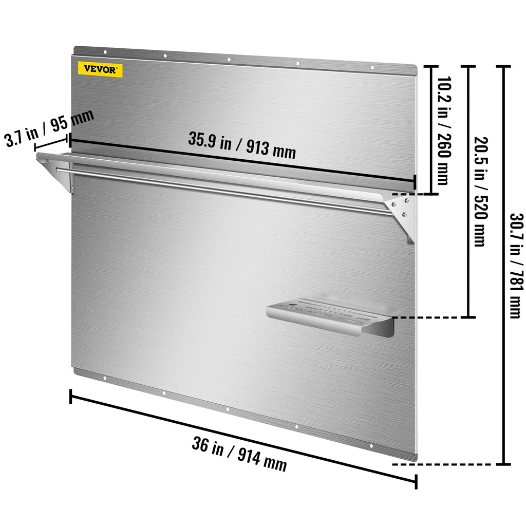Stainless Steel Range Backsplash with Shelf R788579