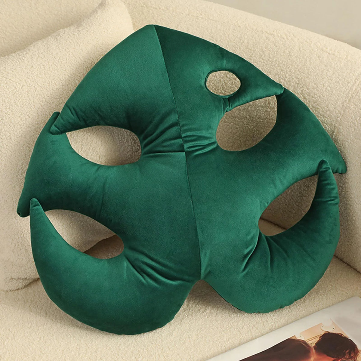 Green Plant Leaf Shaped Throw Pillow V364008