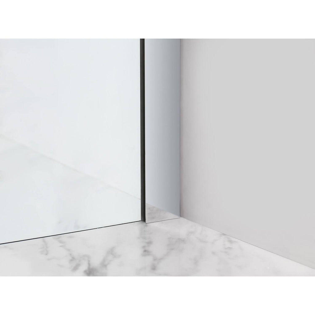 Frameless Hinged Neo-Angle Shower Enclosure in Stainless Steel B936095