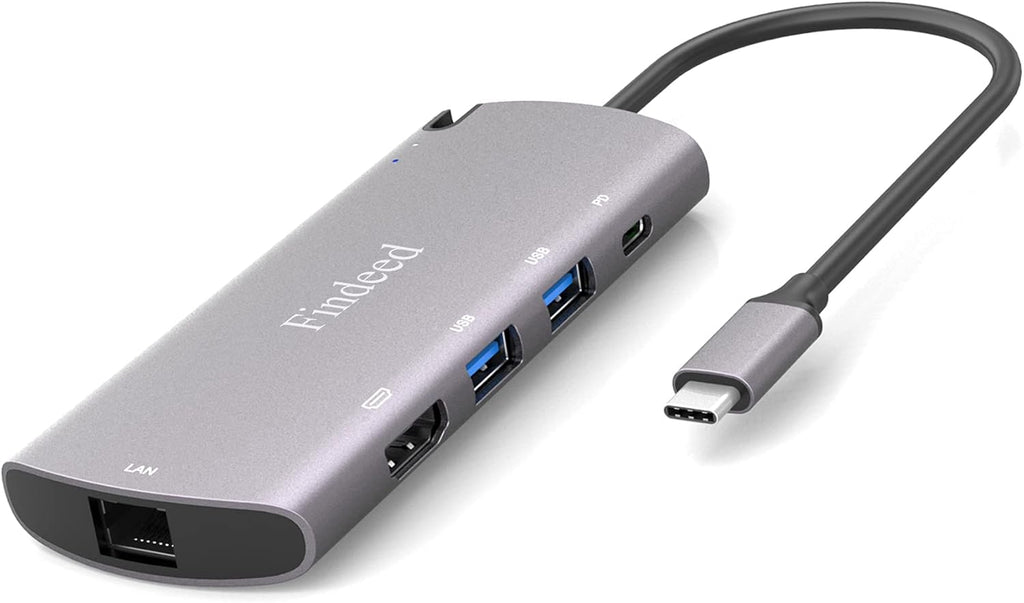 10 in 1 USB C Hub Docking Station with 4K HDMI, SD/TF Card Reader, RJ45, 3.5mm Audio Jack A9558