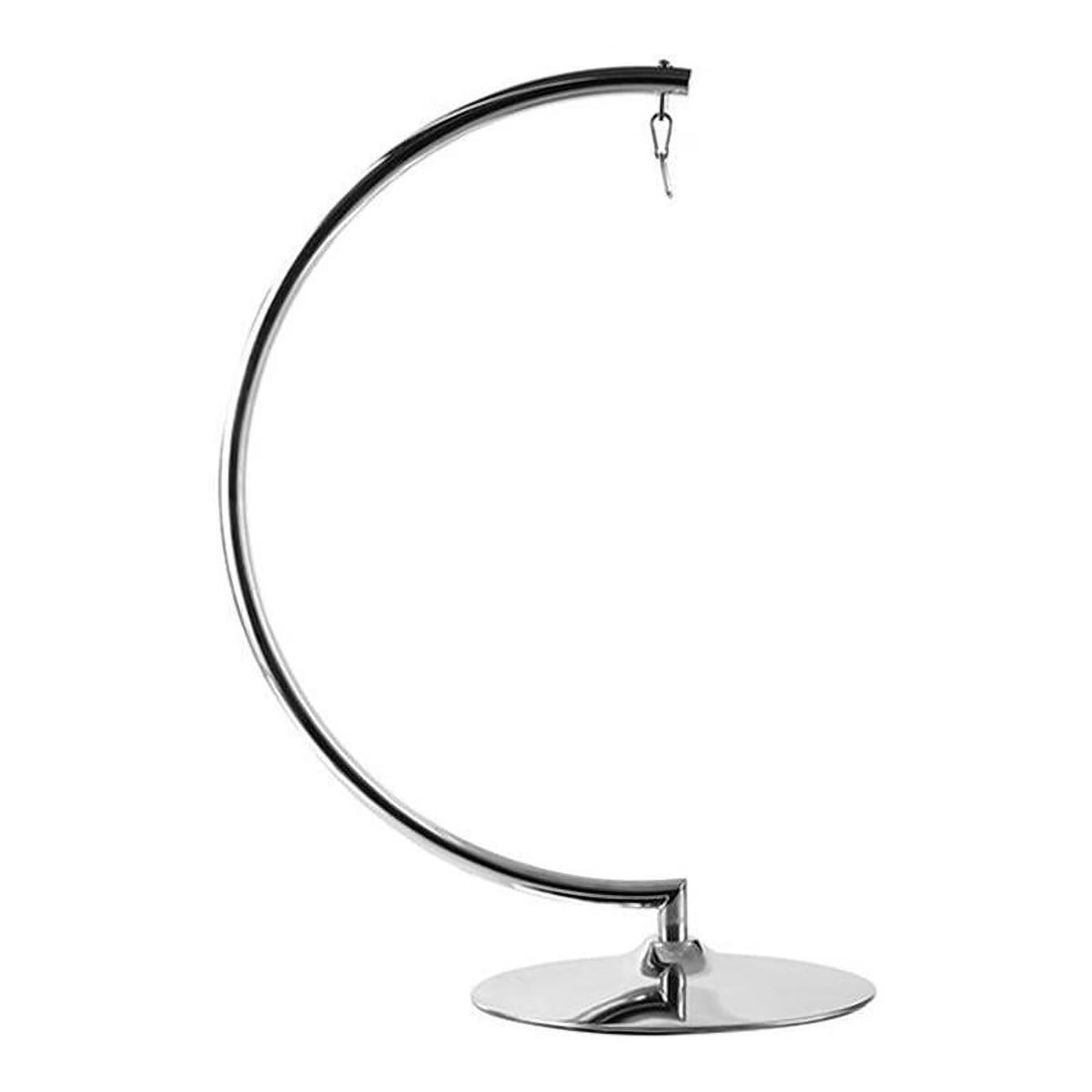 62" Mid-Century Metal Bubble Chair Stand in Silver A92635