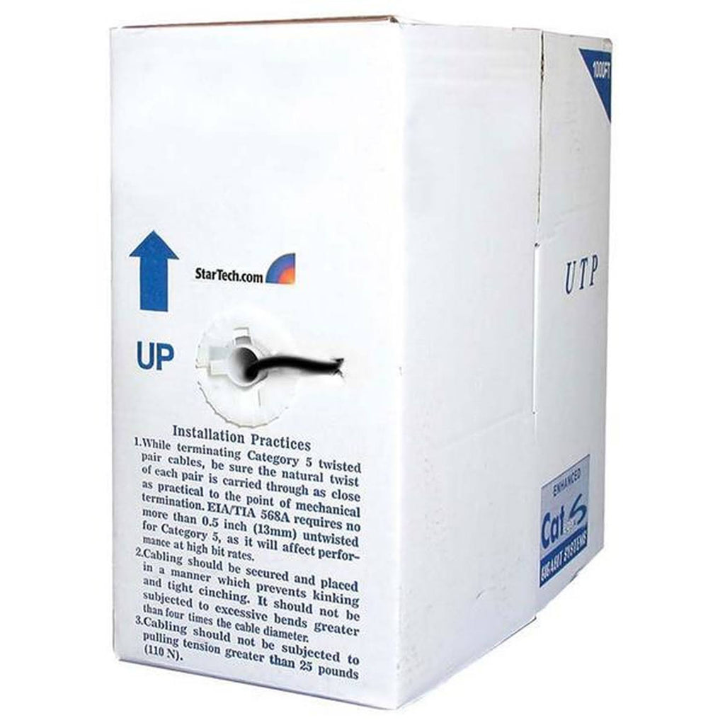 1000 ft Black Cat 6 Stranded UTP Patch Cable O2132