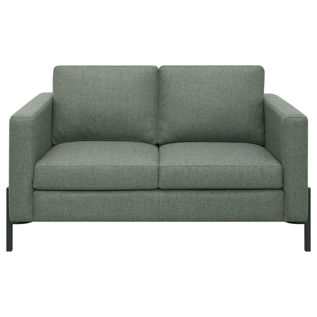 Sage Upholstered Fabric Loveseat with Track Arms I5663