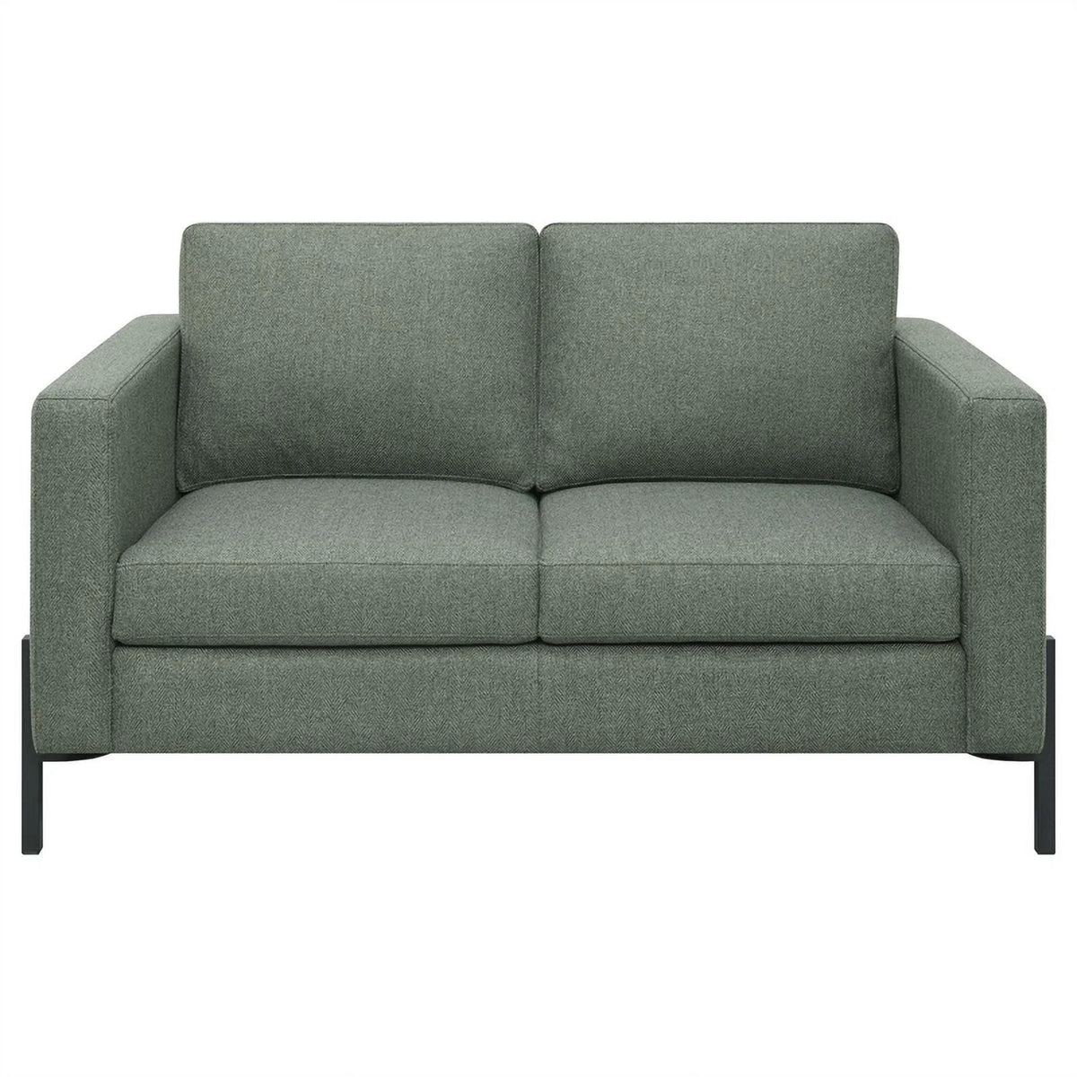Sage Upholstered Fabric Loveseat with Track Arms I5663