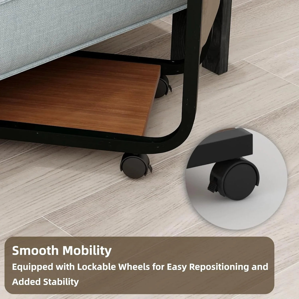 C-Shaped End Table with Double Layer Shelves P491177