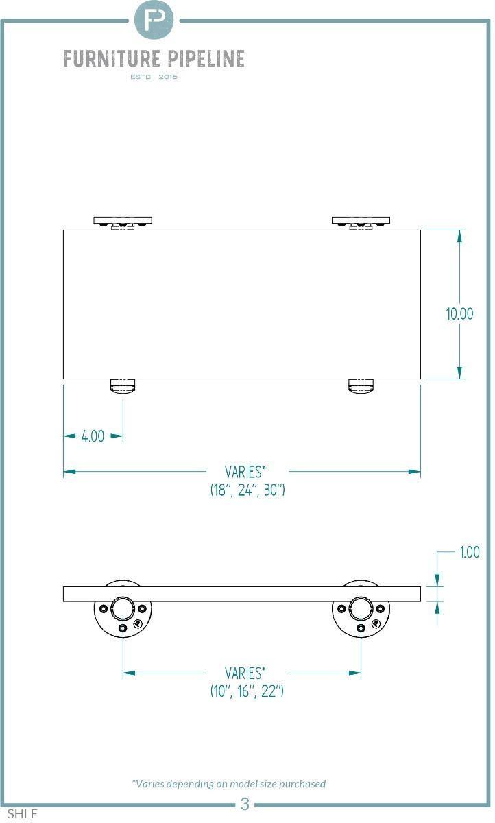 Bronze Metals and Brown Wood 4-Piece Wall Shelf Bundle M5615
