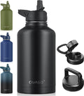 64 oz Insulated Stainless Steel Water Bottle with Straw V51955