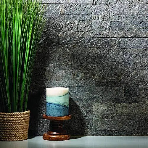Peel and Stick Stone Overlay Kitchen Backsplash Frosted Quartz Approx 15 Sq ft Kit H421