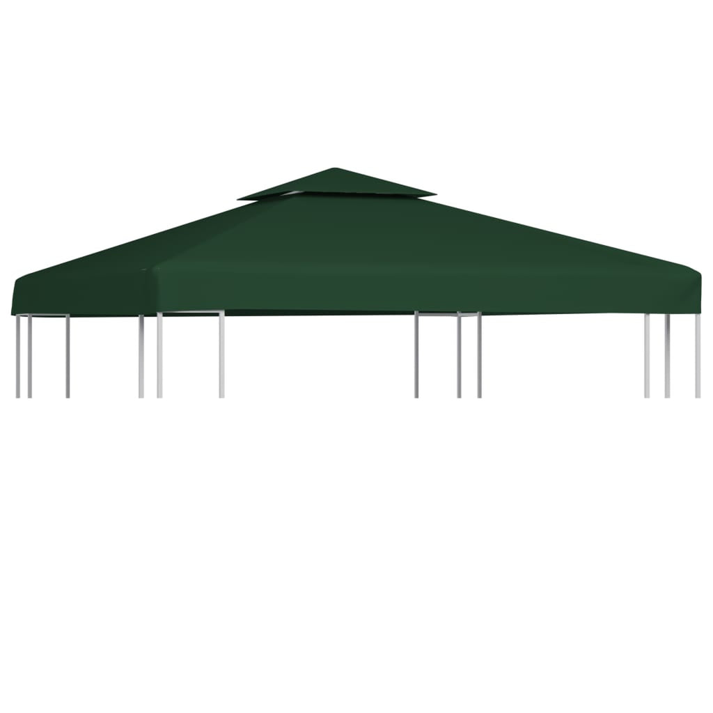 10'x10' Gazebo Replacement Canopy Top Cover with 2-Tier & 8 Grommet Green F707