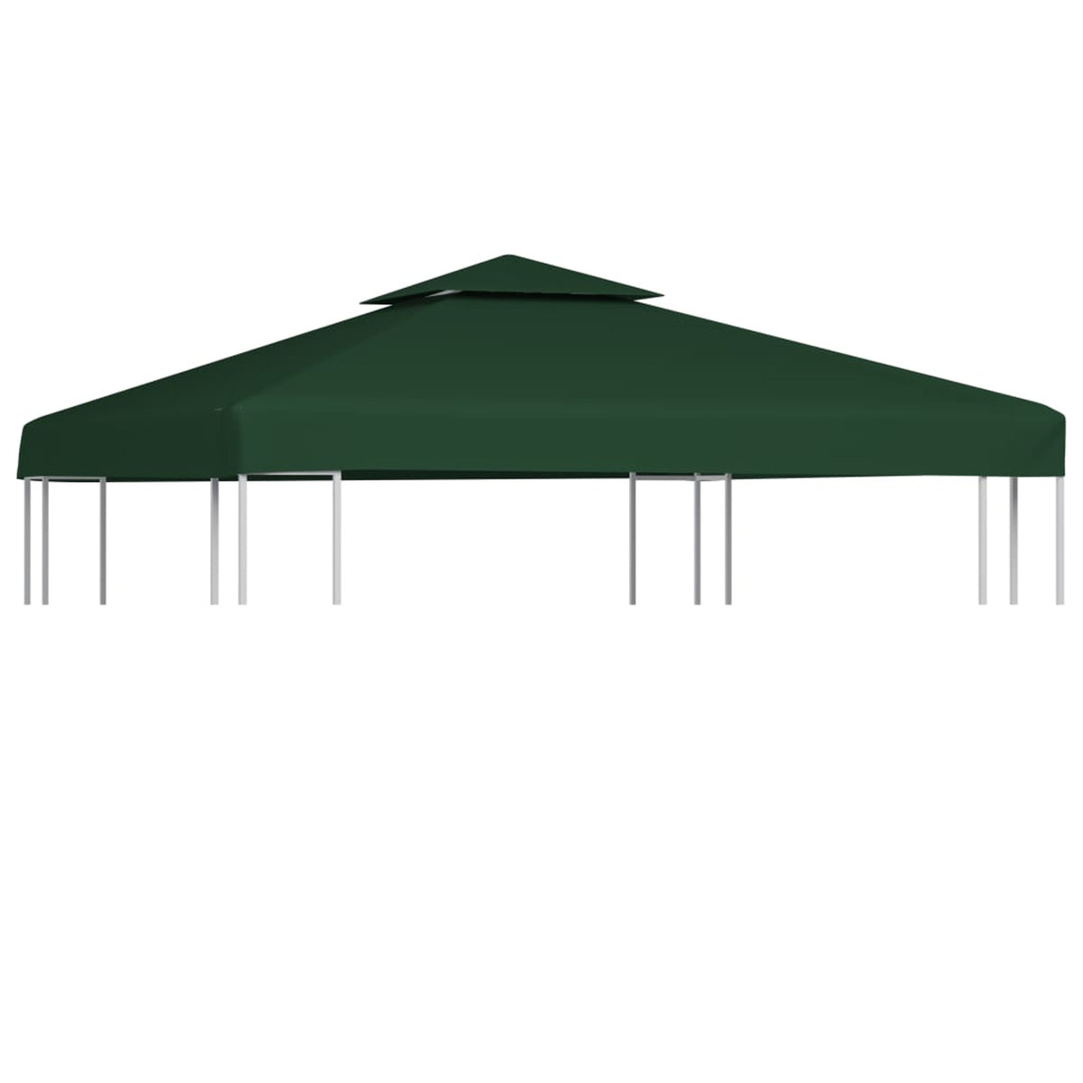 10'x10' Gazebo Replacement Canopy Top Cover with 2-Tier & 8 Grommet Green F707