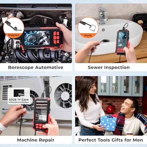 Endoscope Camera with Light, 32.8FT Industrial Borescope with 32GB Card N9793