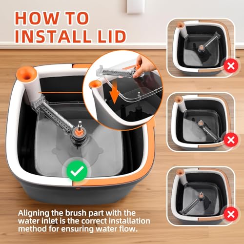 Spin Mop and Bucket Set with 2 Microfiber Mop Pads D8404