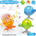 3 Pack Baby Rattles Set Suction Cup Toys V640419