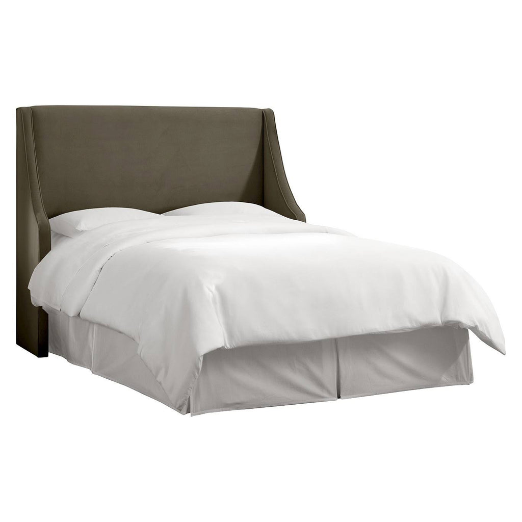 California King Velvet Wingback Headboard E483065