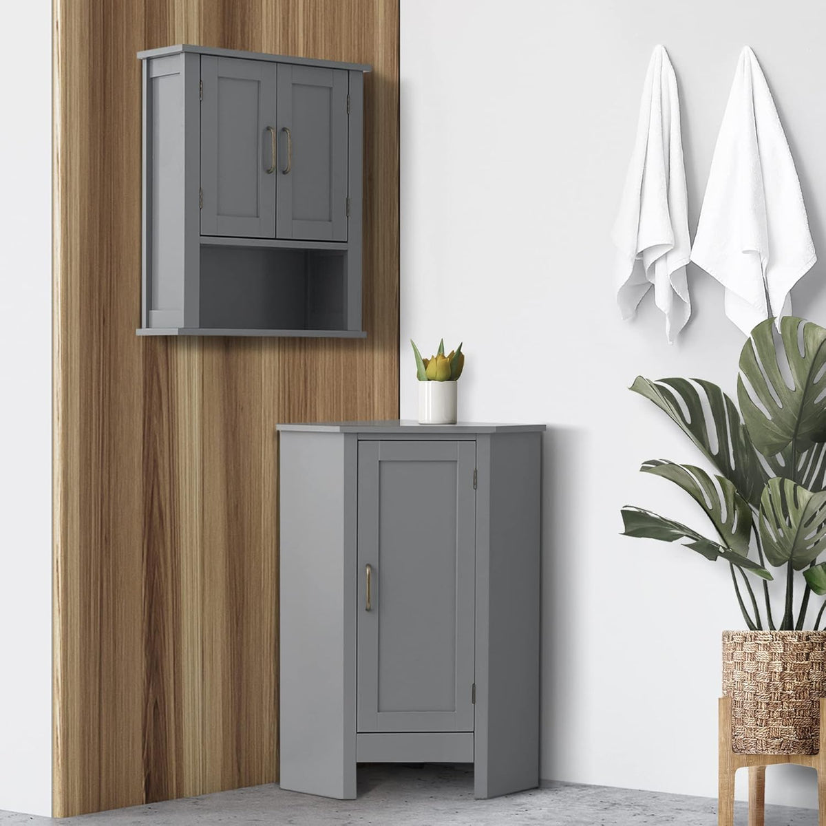 Grey Corner Cabinets J319