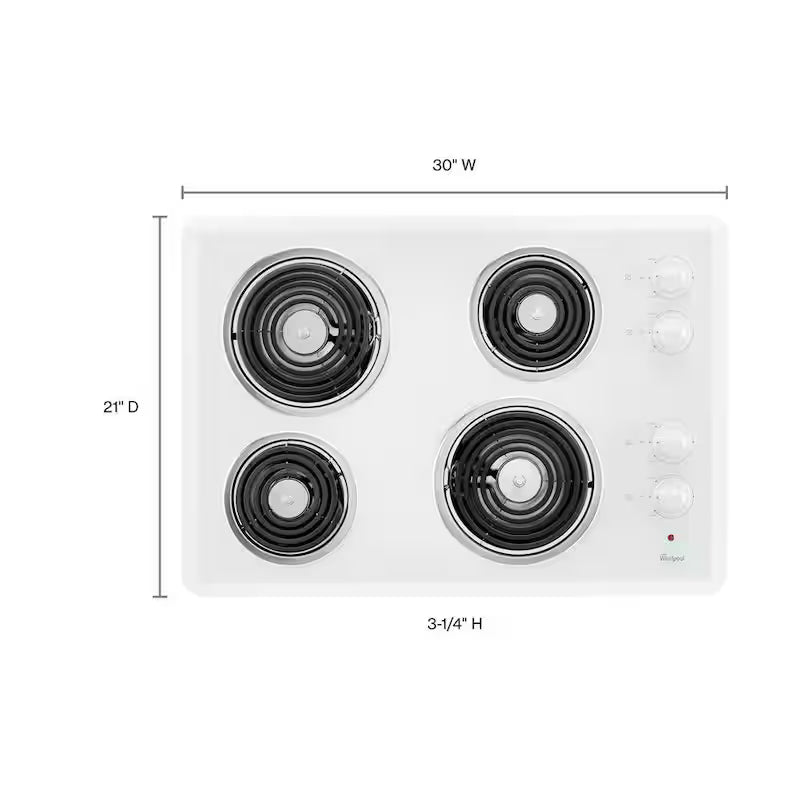 White 4 Element Coil Electric Cooktop C43873