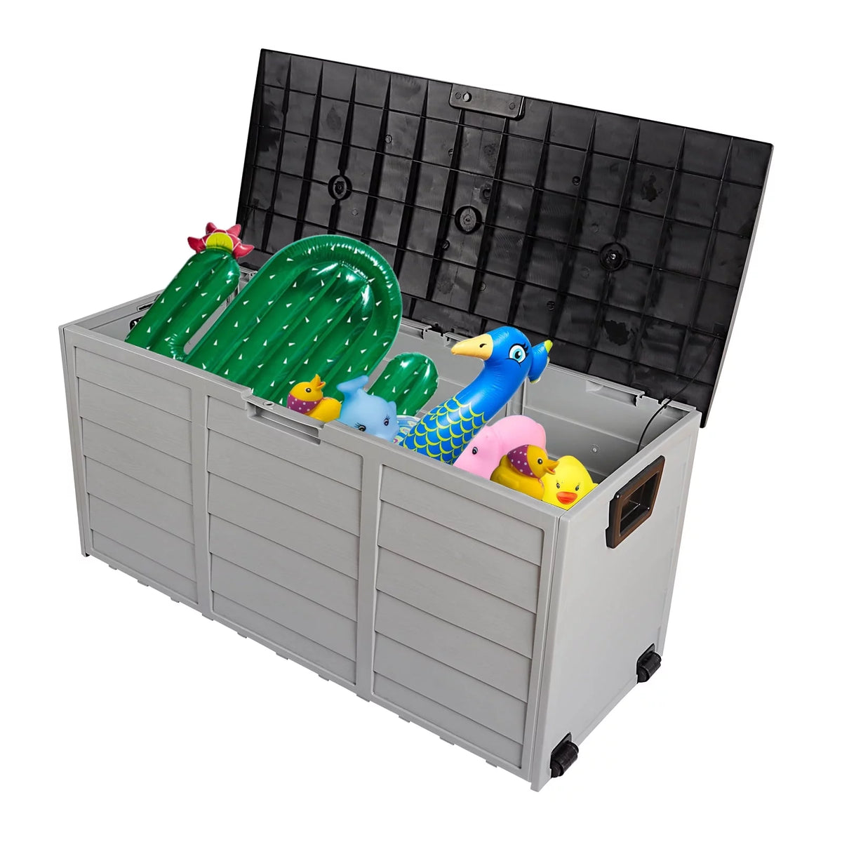 75 Gallon Black Resin Deck Box on Wheels W887509