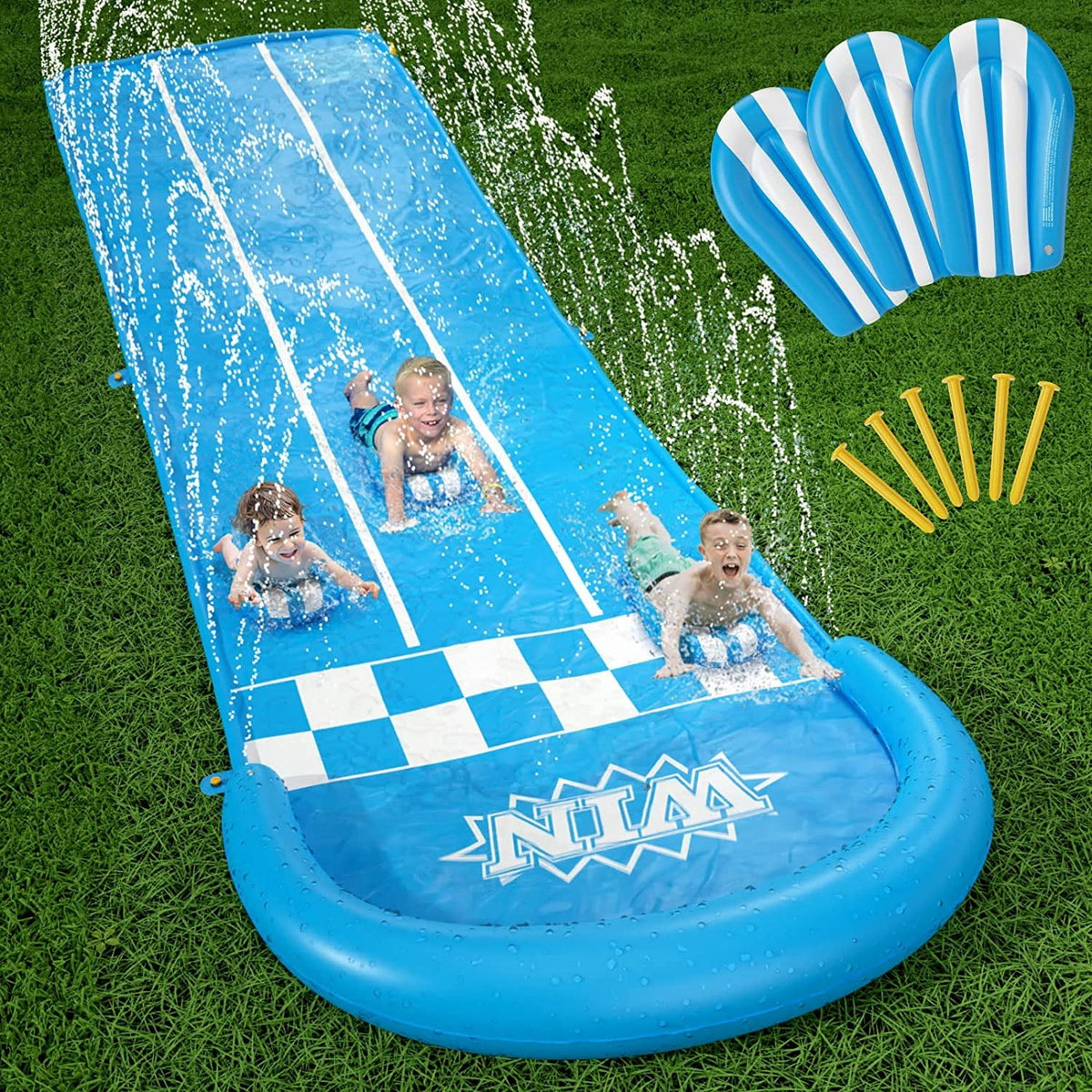 20ft Water Slide with Sprinkler and 3 Bodyboards F150