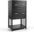 2 Drawer File Cabinet with Metal Wire Storage Shelves B83237