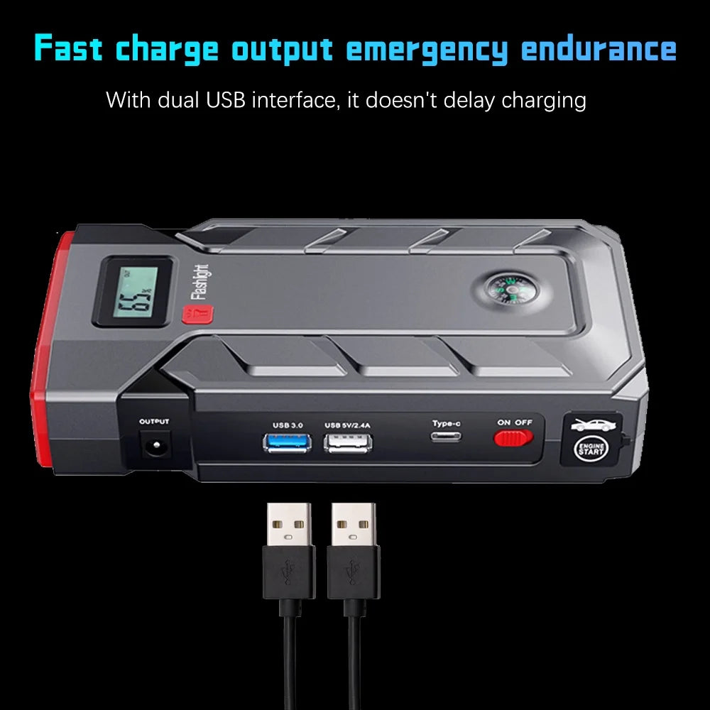 600A Portable Car Battery Jump Starter with Smart Jumper Cables H181144