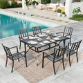 7-Piece Outdoor Dining Set for 6-Person Black L18042