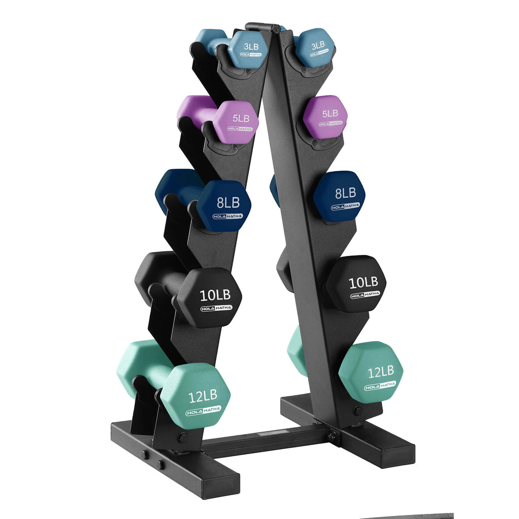 Neoprene Dumbbell Weight Set with Rack M59596