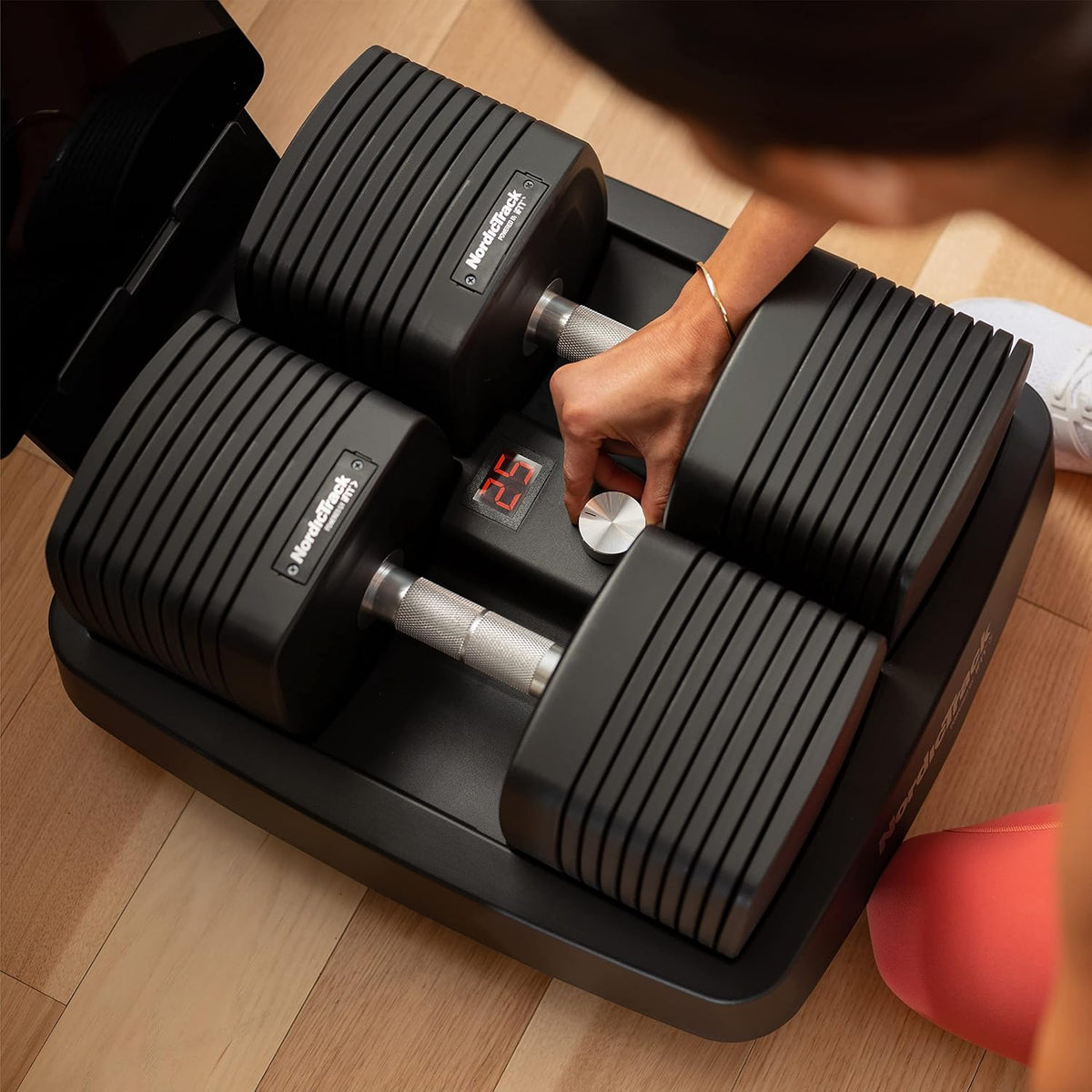 50 Lb iSelect Adjustable Dumbbells, Sold as Pair H622