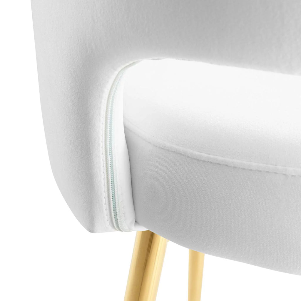 White Velvet Dining Chair G2356