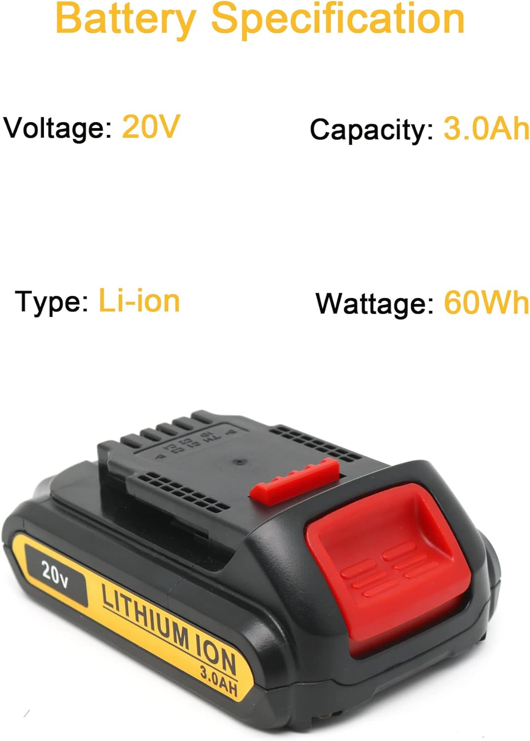 2Packs 20V 3.0Ah Battery and Charger Combo for Cordless Tools P297