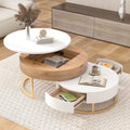 Round Lift-top Nesting Coffee Tables with 2 Drawers S826881