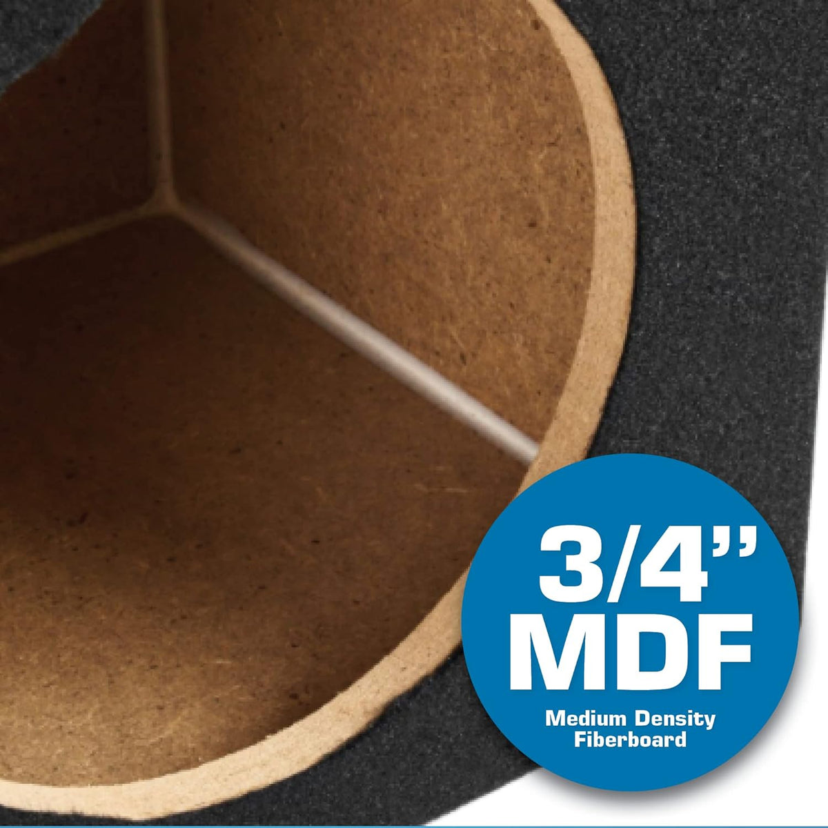 Single 12” Sealed MDF Black Carpeted Subwoofer Enclosure Pack of 2 O543131