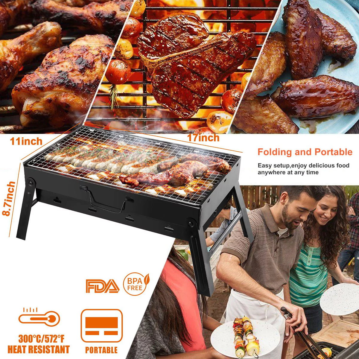 Portable Foldable Charcoal Grill N4629