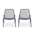 Matte Navy Blue Outdoor Dining Chair Set of 2 W754085