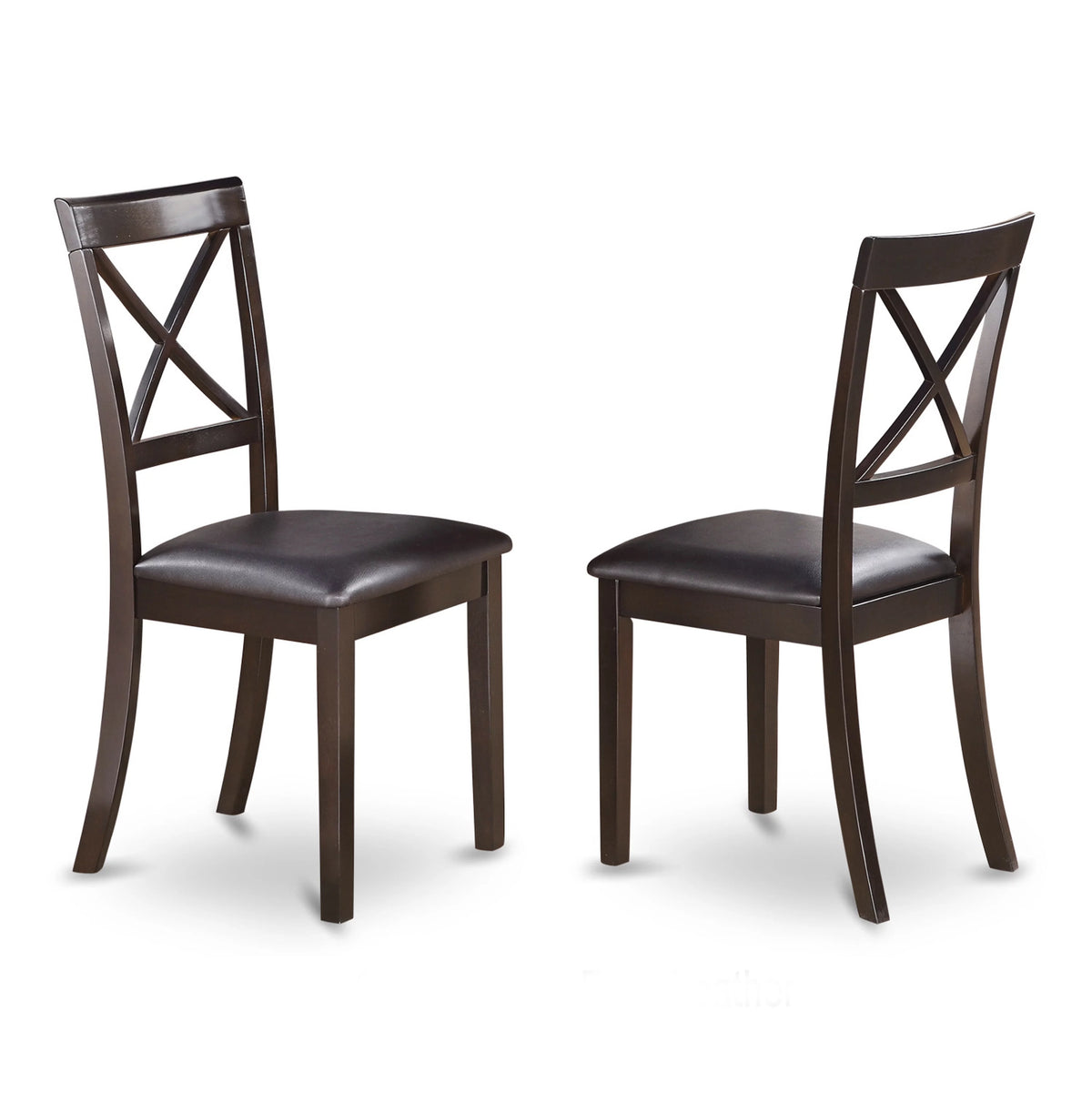Cappuccino Leather Dining Chairs Set of 2 L9674