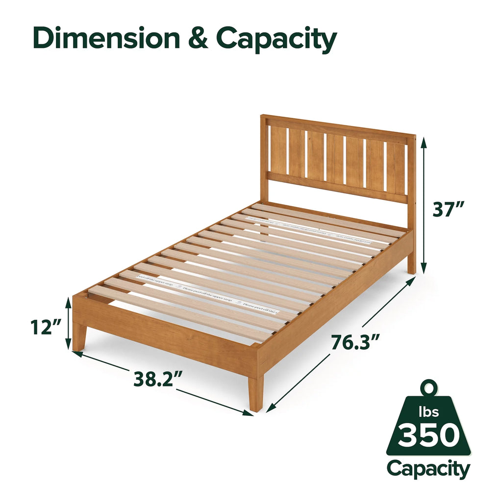 Queen Wood Platform Bed Frame with Headboard O926