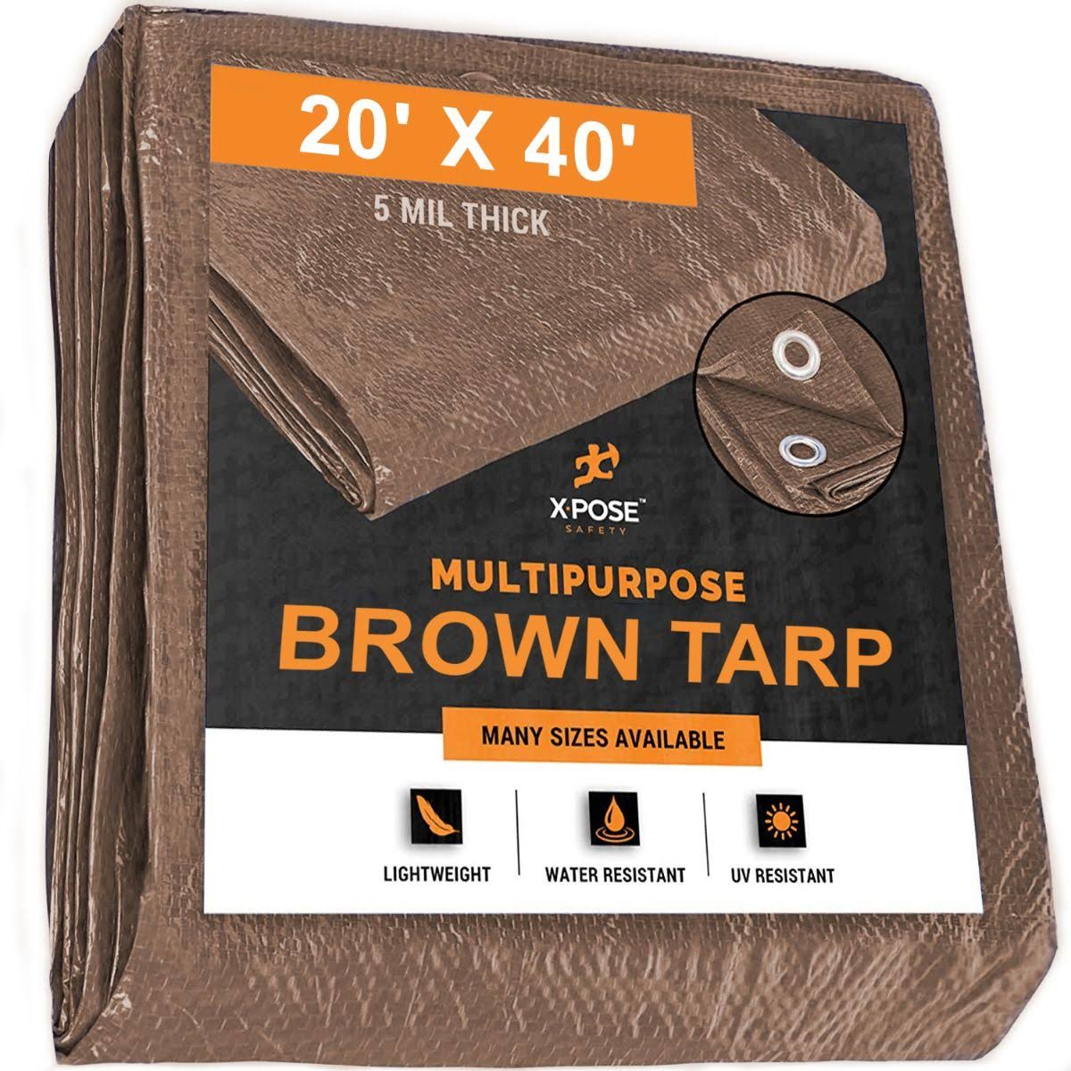 Brown Poly Tarps 20 x 40 - Case of 2 E7825