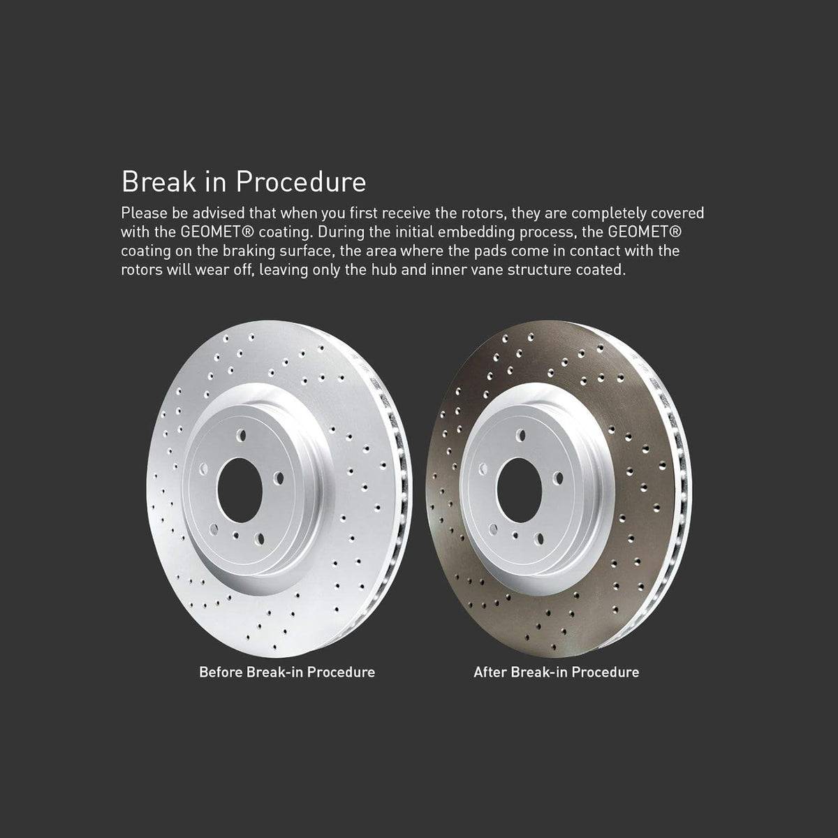Carbon Series Cross Drilled Brake Rotors with Ceramic Brake Pads C24763