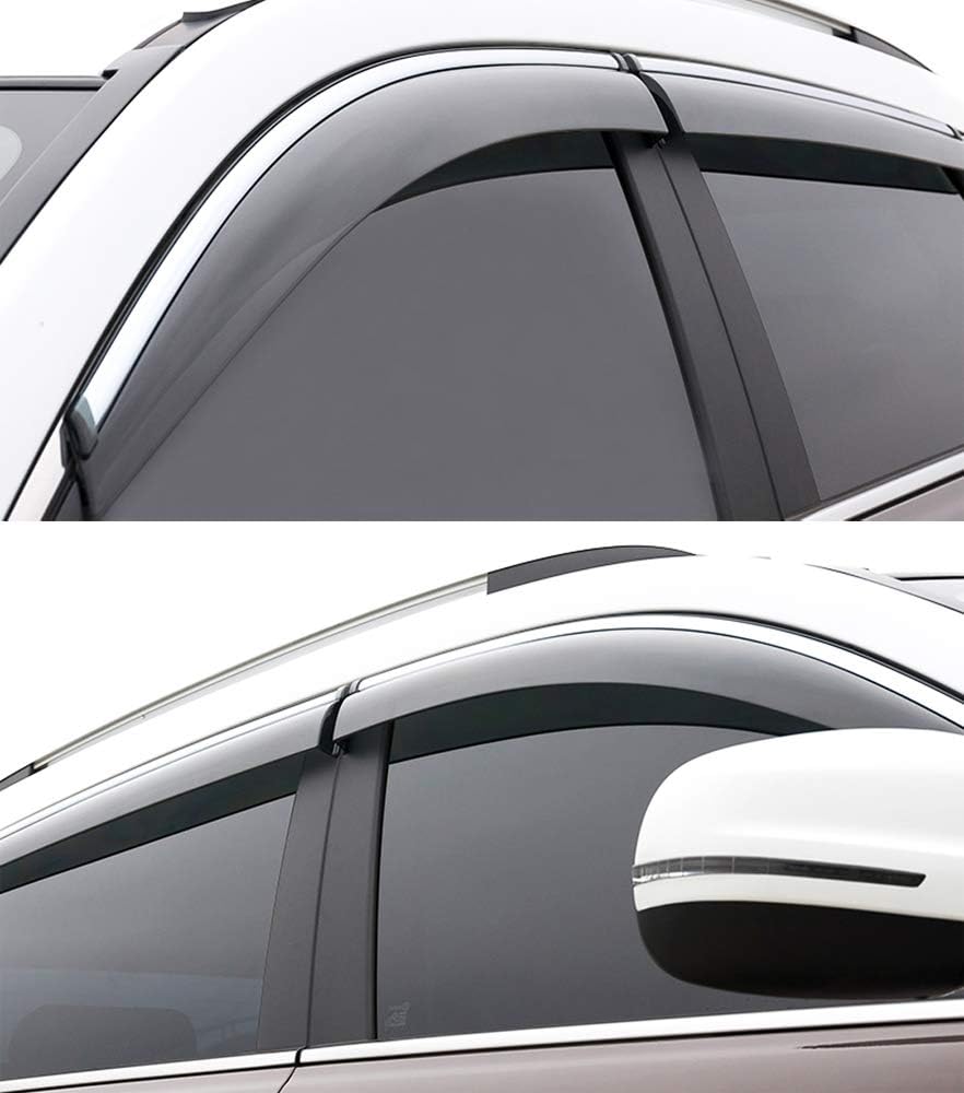 Car Window Visor Vent Shade Deflector Sun/Rain/Fog Guards Pack of 2 W4309