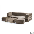California King Convertible Sleeper Sofa and Ottomans Sand Q603361