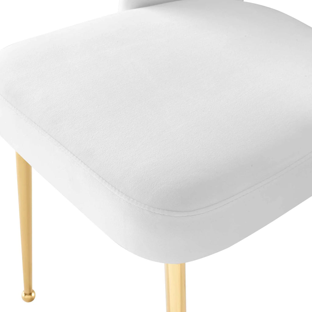 White Velvet Dining Chair G2356