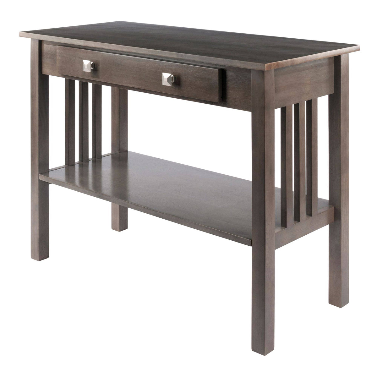 40x22 Oyster Gray and Silver Solid Console Table C8018