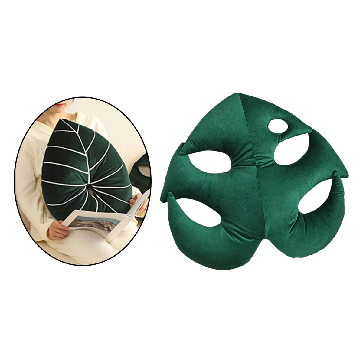 Green Plant Leaf Shaped Throw Pillow V364008