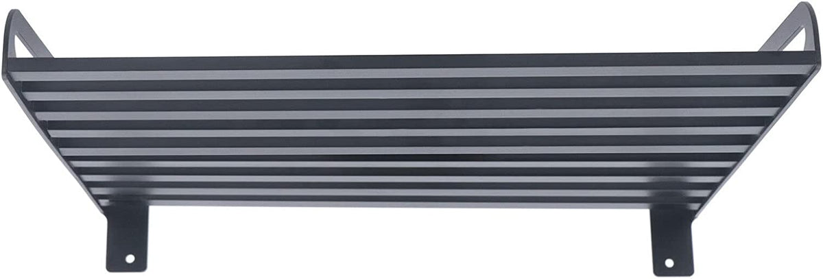 Black Wall Mounted Microwave Oven Bracket Storage Rack Aluminum J31602